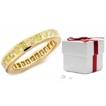 Diamond Eternity Bands: Gold Yellow Sapphire Channel Set