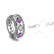 Impeccable: Evolving Sparkling Glittering Purple Sapphire Diamond Eternity Band