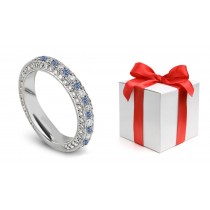 Premier Colored Diamonds Designer Collection - Blue Colored Diamonds & White Diamonds Fancy Blue Diamond Eternity Rings