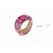 High Quality Multi-Colored Diamonds & Precious Stones Eternity Band Rings