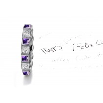 Truly Amazing: Latest Style Sparkling Glittering Purple Sapphire Diamond Eternity Band