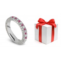 Premier Colored Diamonds Designer Collection - Pink Colored Diamonds & White Diamonds Fancy Pink Diamond Eternity Rings