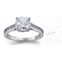 Purple & White Diamond Engagement Ring
