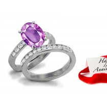 Shimmering: Most Desired Purple Sapphire & Diamond Engagement & Wedding Bands