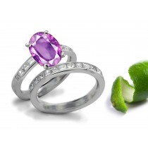 Craftsmanship: Pure & Bright Purple Sapphire & Diamond Engagement & Wedding Bands
