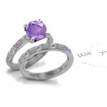 Premier Designer: Hand Engraved Lively Deep Rich Purple Sapphire Diamond Engagement Ring