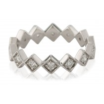 Eternity Diamond Rings: Platinum Diamond Bands Prong Set with Round Diamonds