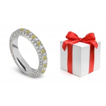 Premier Colored Diamonds Designer Collection - Yellow Colored Diamonds & White Diamonds Fancy Yellow Diamond Eternity Rings