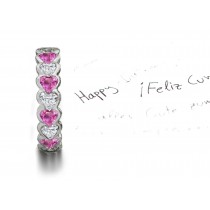 Heart Pink Sapphires & Diamonds Eternity Ring Available Today