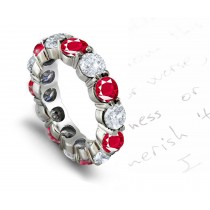 Eternity Rings: 14k Ruby eternity bands ruby & diamond ring prong set eternity band