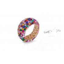 High Quality Multi-Colored Diamonds & Precious Stones Eternity Band Rings