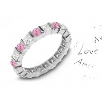 Premier Colored Diamonds Designer Collection - Pink Colored Diamonds & White Diamonds Fancy Pink Diamond Eternity Rings