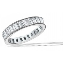 Diamond Jewelry: Strong Sense of Sophistication - View Hand-Crafted Emerald Cut Diamond Eternity Ring in 14k Gold 3.50 carats tw