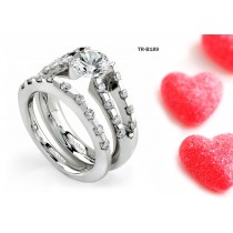 Tension Setting Diamond Wedding & Engagement Ring Set in 14k, 18k Gold