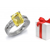 A Glittering Yellow Sapphire & Diamond Engagement Ring 