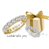 Gold Prong Diamond Anniversary Rings