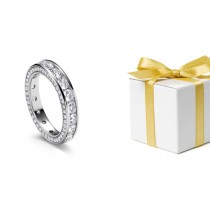 Twinking Sparkling Halos: View Diamond Wedding Ring Dressed With Small Diamonds on Both Sides of Platinum or Gold Celebration Ring