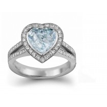 Heart Blue Diamond Designer Ring