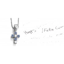 Premier Colored Diamonds Designer Collection - Blue Colored Diamonds & White Diamonds Cross Blue Diamond Pendant