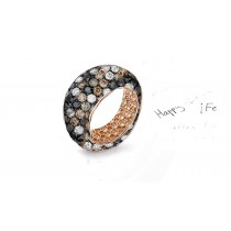 Fabulous Multi-Colored Diamonds & Precious Stones Eternity Band Rings