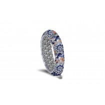 Representing Eternal Love Sparkling White Diamonds & Colored Stone Eternity Rings