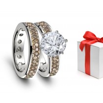 Brown Diamonds & Diamond Engagement & Wedding Rings Set