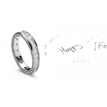 The Perfect Ring: Platinum Asscher Cut Diamond Band Decorated with Sprinked Diamond