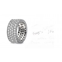 Cuatro Micropavee Fine Diamond Eternity Band in Platinum & 18k Gold