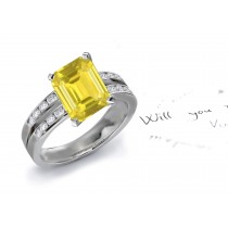 A Fascinating Yellow Sapphire & Diamond Engagement Ring 