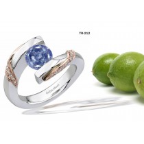 Platinum or Gold Fancy Color Blue Diamond Tension Set Tension Set Engagement Rings