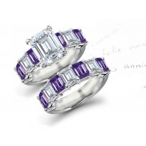 Sapphire Diamond Engagement & Wedding Rings