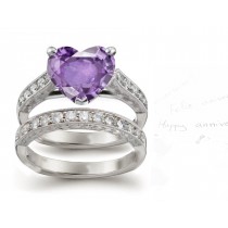 Very Popular For Long Purple Sapphire Ring With Diamonds