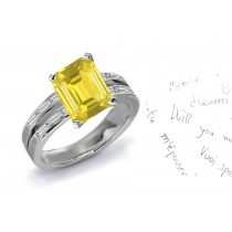 Breathtaking Yellow Sapphire & Diamond Engagement Ring 