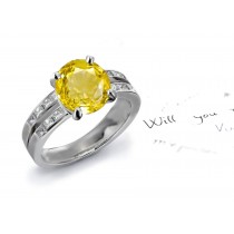 A Splendid: Yellow Sapphire & Diamond Engagement Ring