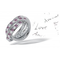 Premier Colored Diamonds Designer Collection - Pink Colored Diamonds & White Diamonds Fancy Pink Diamond Eternity Rings