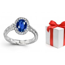 Art Deco Diamond & Sapphire Engagement Ring Size 3 to 9