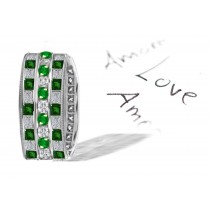 Stacked Diamond & Emerald Eternity Band