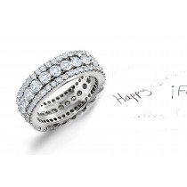 Dressed With Sparkling Diamonds: New Lively Triple Round Diamond Eternity Ring in Gold