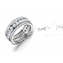 Vivacious: A Brilliant Triple Row Round Prong Set Diamond Eternity Ring With Sparkling Diamonds