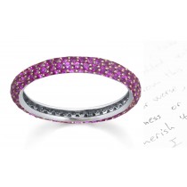 Purple Sapphire & Diamond Eternity Wedding Band