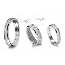New Styles: Channel Set Asscher Cut Diamond Eternity Ring in Platinum & White Gold Size 3 to 8