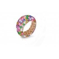 Fabulous Multi-Colored Diamonds & Precious Stones Eternity Band Rings