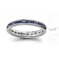 Royal Blue Blue Sapphire Baguette Eternity Band