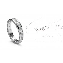 The Starry Night: View This Wedding Band Nestled in Frame of Rectangle Cut Diamonds & Sprinkled Diamonds on Sides
