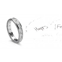 The Starry Night: View This Wedding Band Nestled in Frame of Rectangle Cut Diamonds & Sprinkled Diamonds on Sides