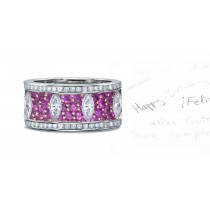 Purple Sapphire & Diamond Eternity Wedding Band