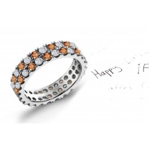 Explore Pink Orange Sapphires & Diamonds Eternity Ring