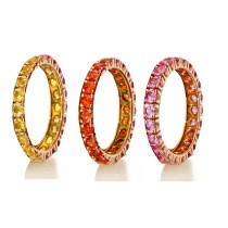 Eternity Ring with Colored Gemstones in Gold or Platinum