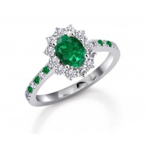 Latest Collection: Nature Inspired Flower Bloom Green Emeralds & Diamonds Engagement Rings