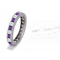Designer Purple Sapphire Diamond Engagement Ring